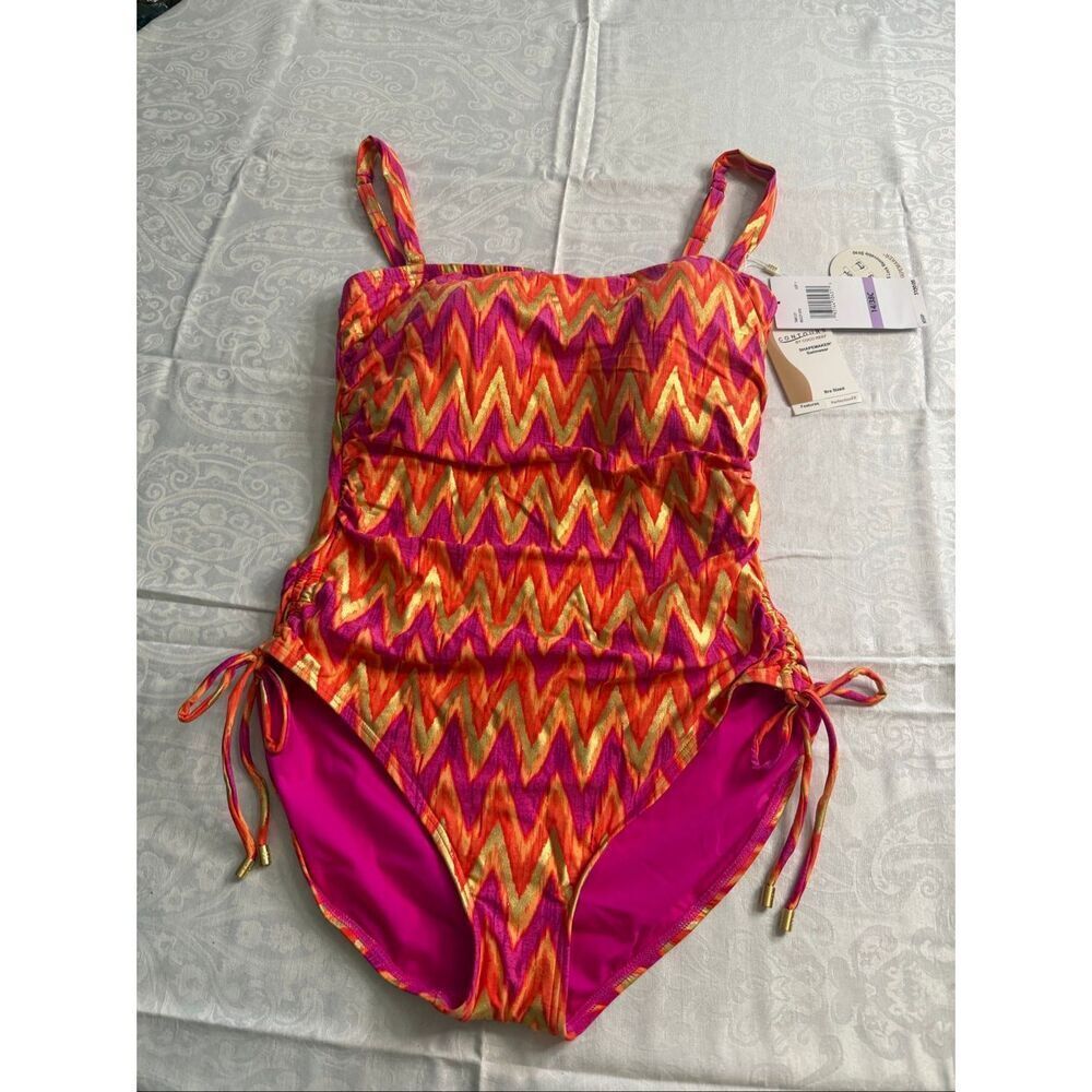 NWT Contours By Coco Reef Shapemaker Swimwear One Piece Swimsuit Size 14/38C